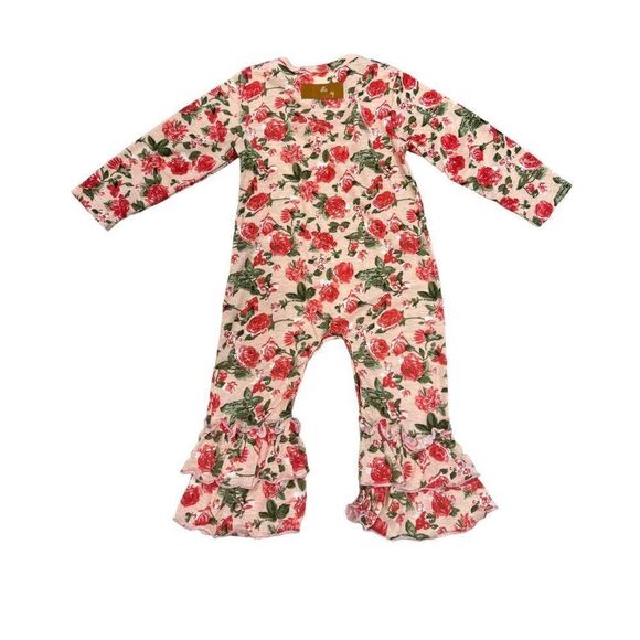 NWT Millie Jay Spring Floral Flare Leg Romper 24 Month Girls - Picture 4 of 5